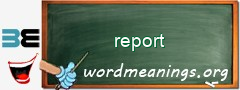 WordMeaning blackboard for report